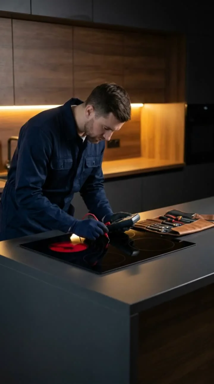 Técnico reparando vitrocerámicas